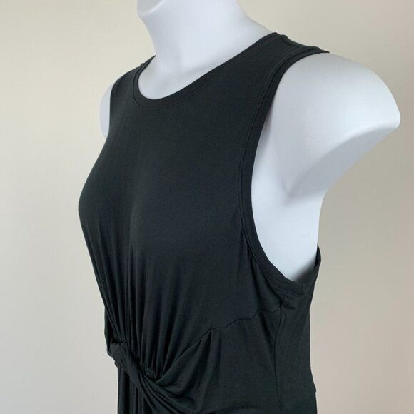 Maurices 24/7 Tank Dress sz 1X Sleeveless Midi Casual Black Twist Front New NWT - Picture 3 of 8